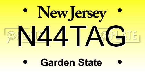 N44TAG New Jersey License Plate