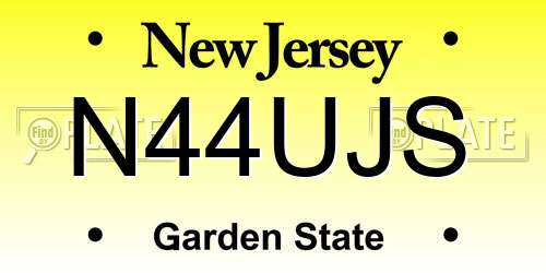 N44UJS New Jersey License Plate