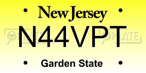 N44VPT New Jersey License Plate
