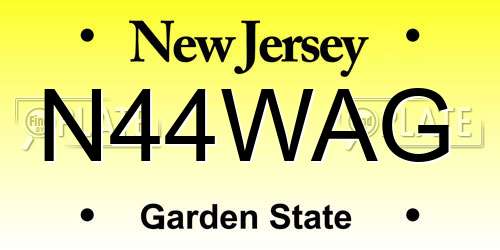 N44WAG New Jersey License Plate