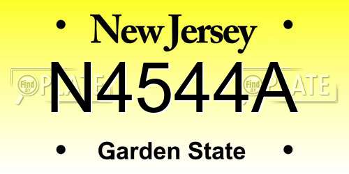 N4544A New Jersey License Plate