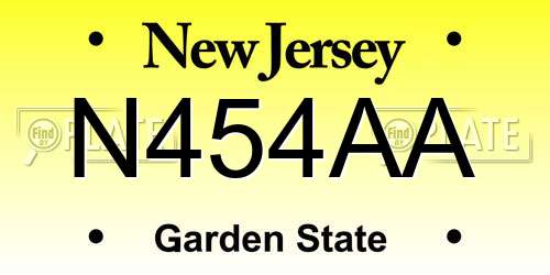 N454AA New Jersey License Plate