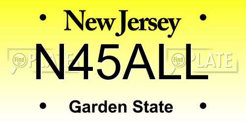 N45ALL New Jersey License Plate