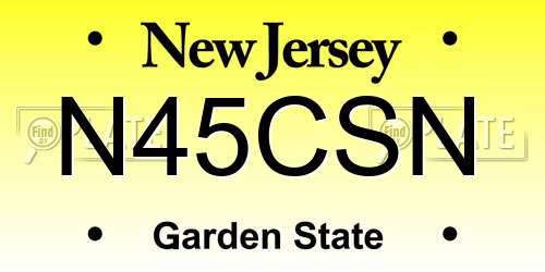 N45CSN New Jersey License Plate