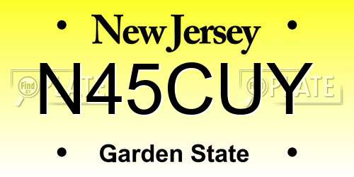 N45CUY New Jersey License Plate