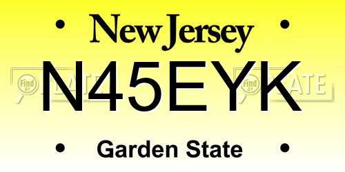 N45EYK New Jersey License Plate