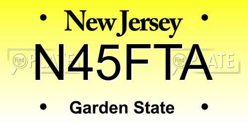 N45FTA New Jersey License Plate