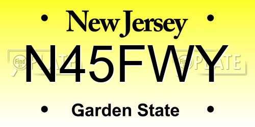 N45FWY New Jersey License Plate
