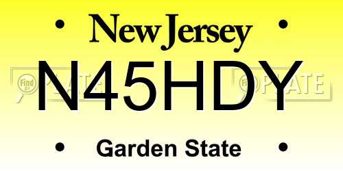 N45HDY New Jersey License Plate