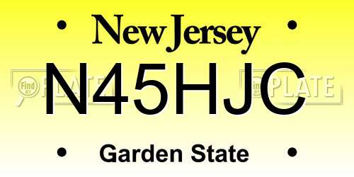 N45HJC New Jersey License Plate
