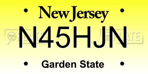 N45HJN New Jersey License Plate