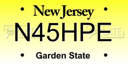 N45HPE New Jersey License Plate