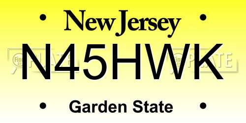 N45HWK New Jersey License Plate