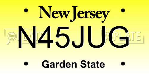 N45JUG New Jersey License Plate