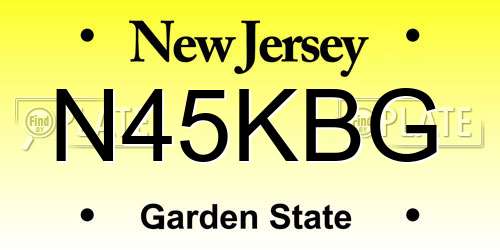 N45KBG New Jersey License Plate