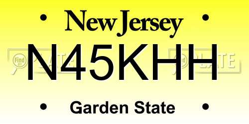 N45KHH New Jersey License Plate