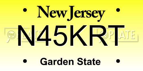N45KRT New Jersey License Plate