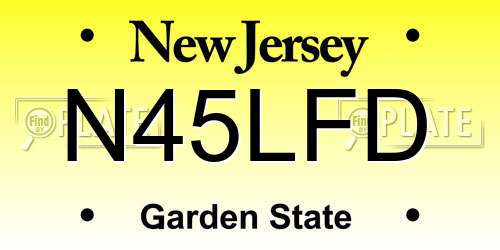 N45LFD New Jersey License Plate