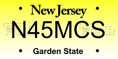 N45MCS New Jersey License Plate