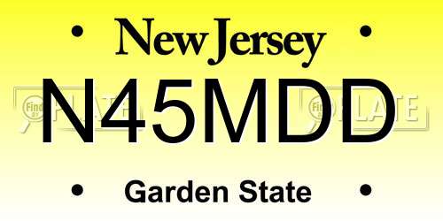 N45MDD New Jersey License Plate