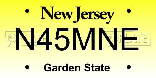 N45MNE New Jersey License Plate