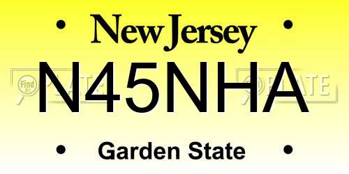 N45NHA New Jersey License Plate