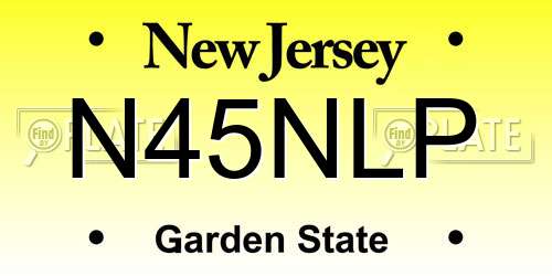 N45NLP New Jersey License Plate