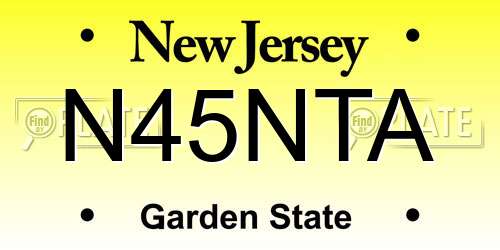 N45NTA New Jersey License Plate