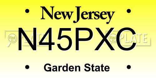 N45PXC New Jersey License Plate