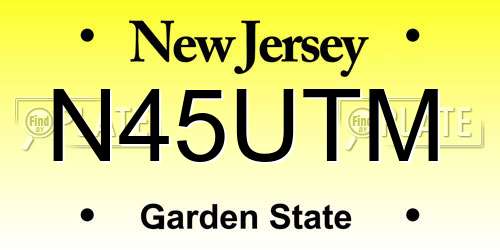 N45UTM New Jersey License Plate