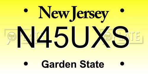 N45UXS New Jersey License Plate