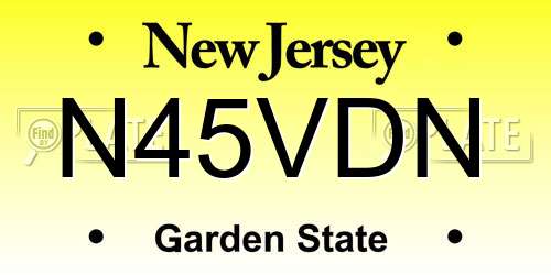 N45VDN New Jersey License Plate