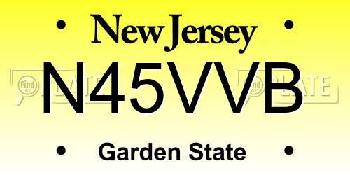 N45VVB New Jersey License Plate
