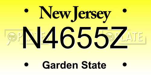N4655Z New Jersey License Plate