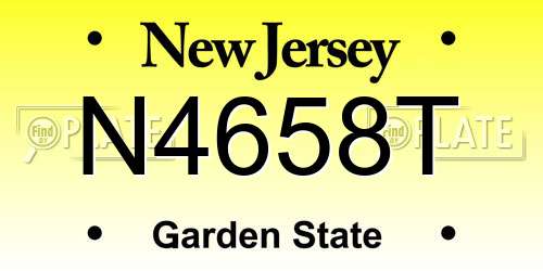 N4658T New Jersey License Plate