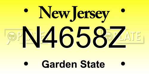 N4658Z New Jersey License Plate