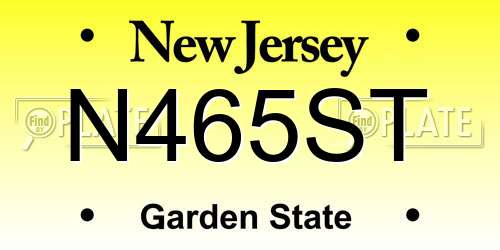 N465ST New Jersey License Plate