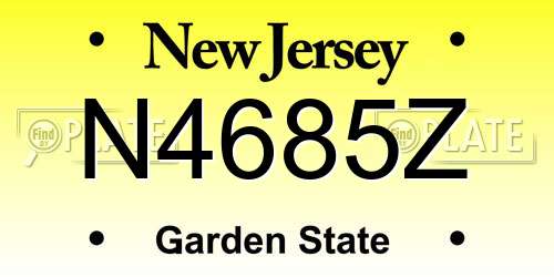 N4685Z New Jersey License Plate