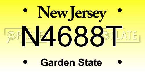 N4688T New Jersey License Plate