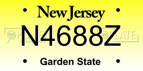 N4688Z New Jersey License Plate
