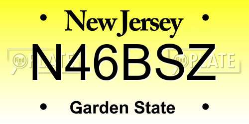 N46BSZ New Jersey License Plate