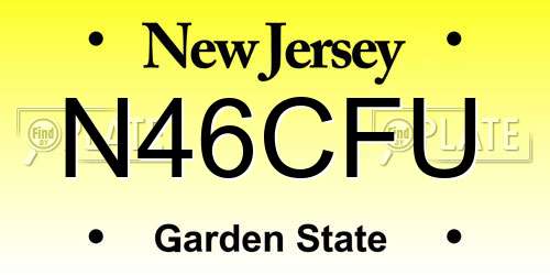 N46CFU New Jersey License Plate