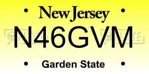 N46GVM New Jersey License Plate