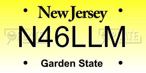 N46LLM New Jersey License Plate