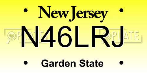 N46LRJ New Jersey License Plate