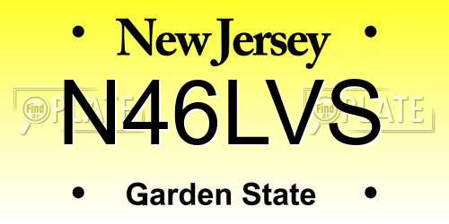 N46LVS New Jersey License Plate