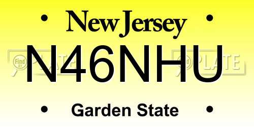 N46NHU New Jersey License Plate