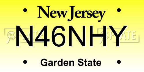 N46NHY New Jersey License Plate