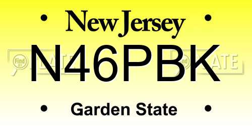 N46PBK New Jersey License Plate