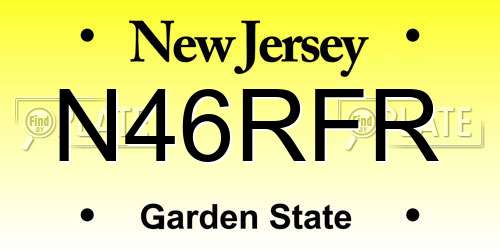 N46RFR New Jersey License Plate